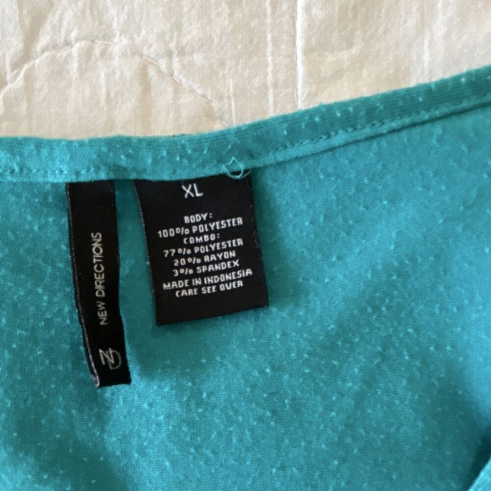 New Directions Teal Chevron Lace Sleeveless Tank Top XL Women’s - Picture 3 of 9